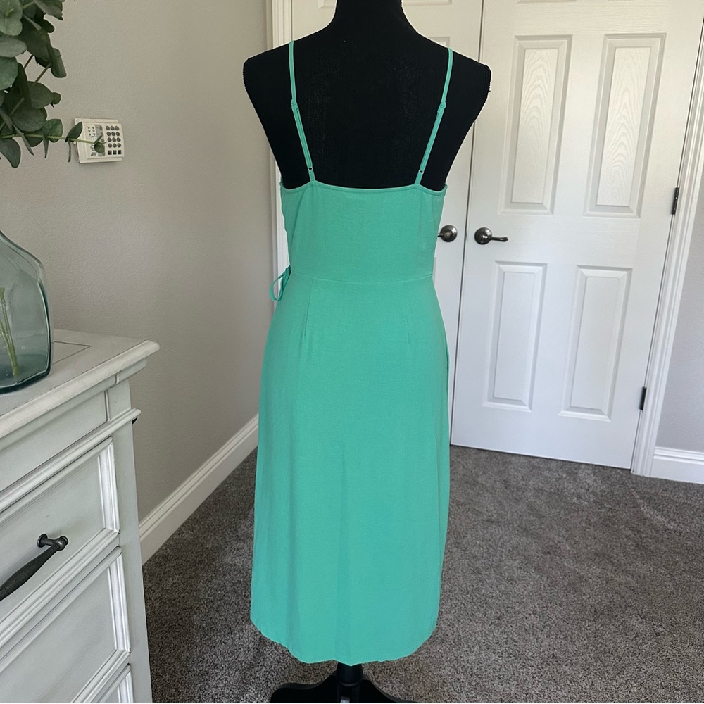 Nine West green wrap dress in small - Picture 2 of 6